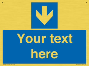 Custom Mandatory directional sign, blue arrow down